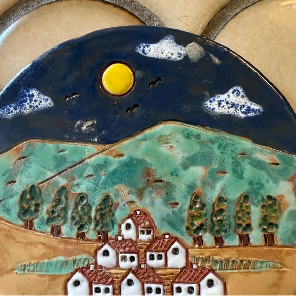 Arcil Lousa Portugal Ceramic Artisan Mission Pueblo Pottery, Hanging/Trivet Art - Picture 4 of 9